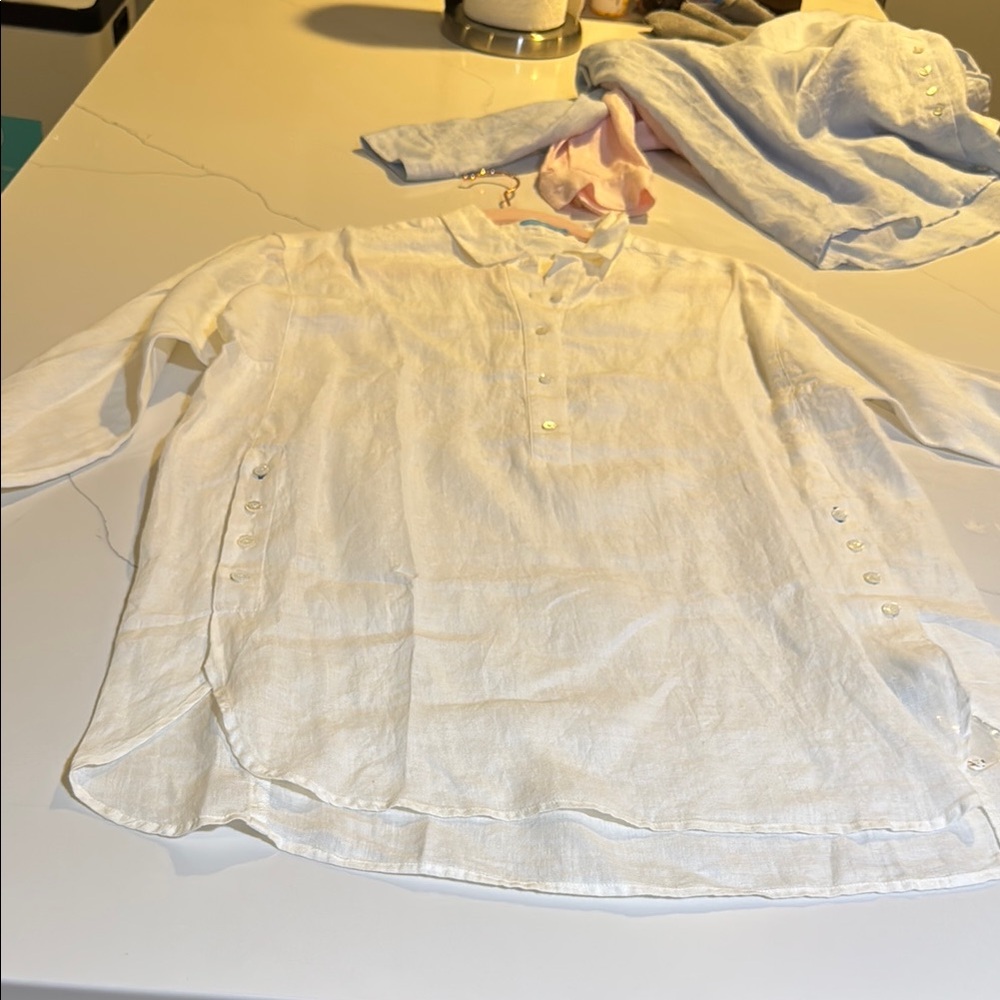 J. Mclaughlin White Button-Down Top - image 1